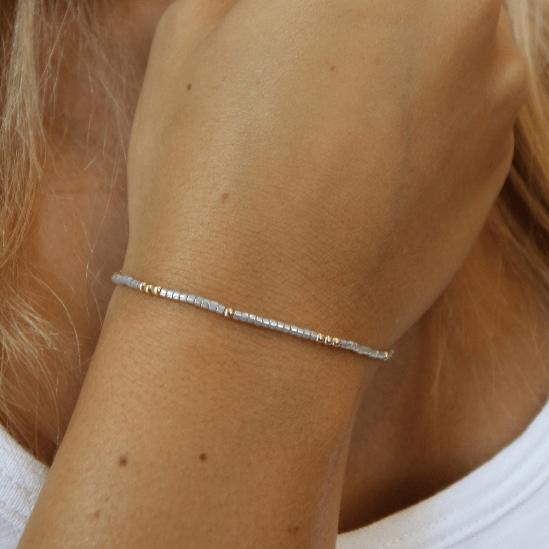 2mm Newport SILVER + Gold Filled Waterproof Bracelet: 6.5"