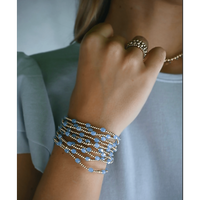 The Key West Gold-Filled and Waterproof Bracelet Collection: Blue / 7"