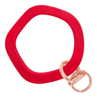 Wavy Bracelet Key Ring: Gold / Wavy - Coral