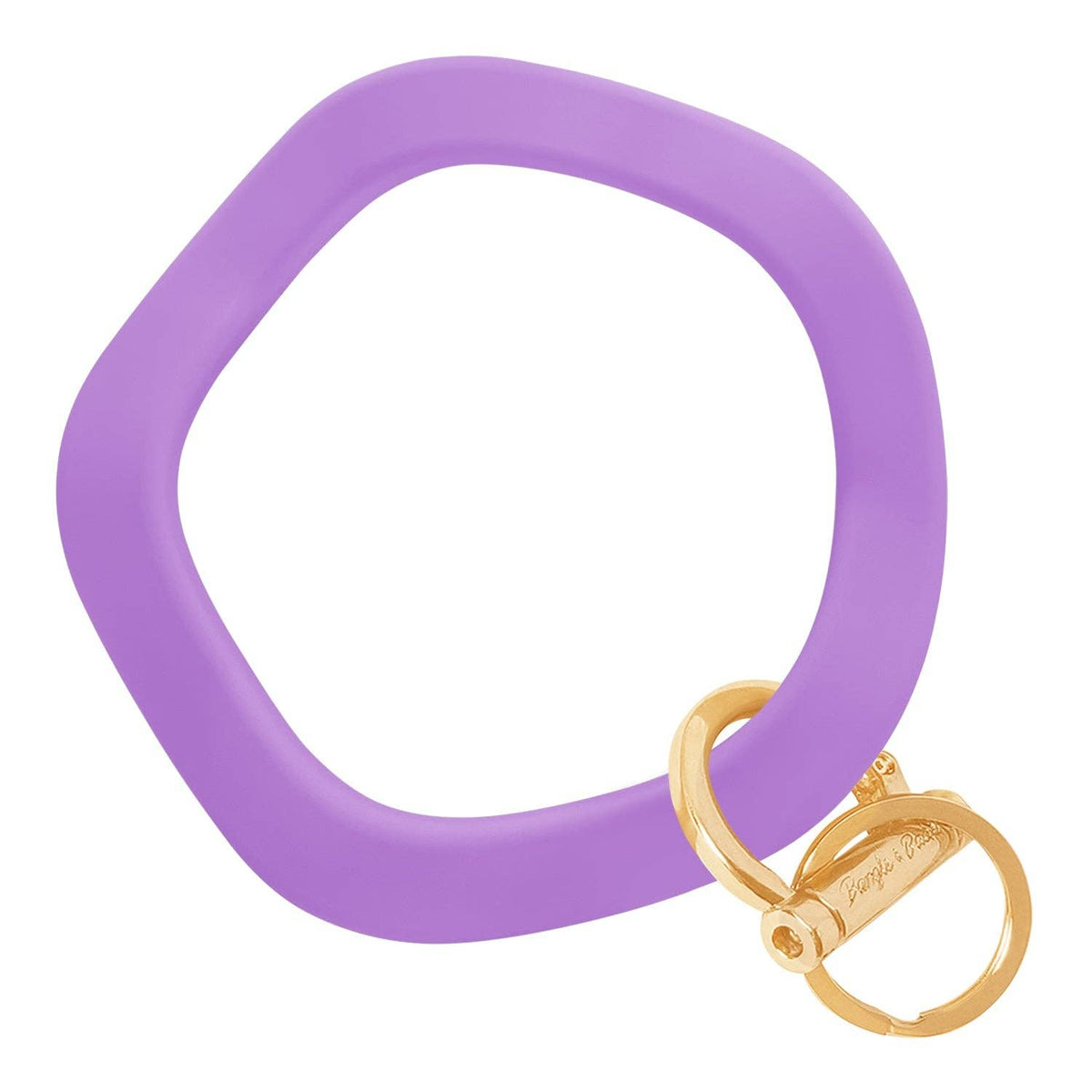 Wavy Bracelet Key Ring: Gold / Wavy - Orchid
