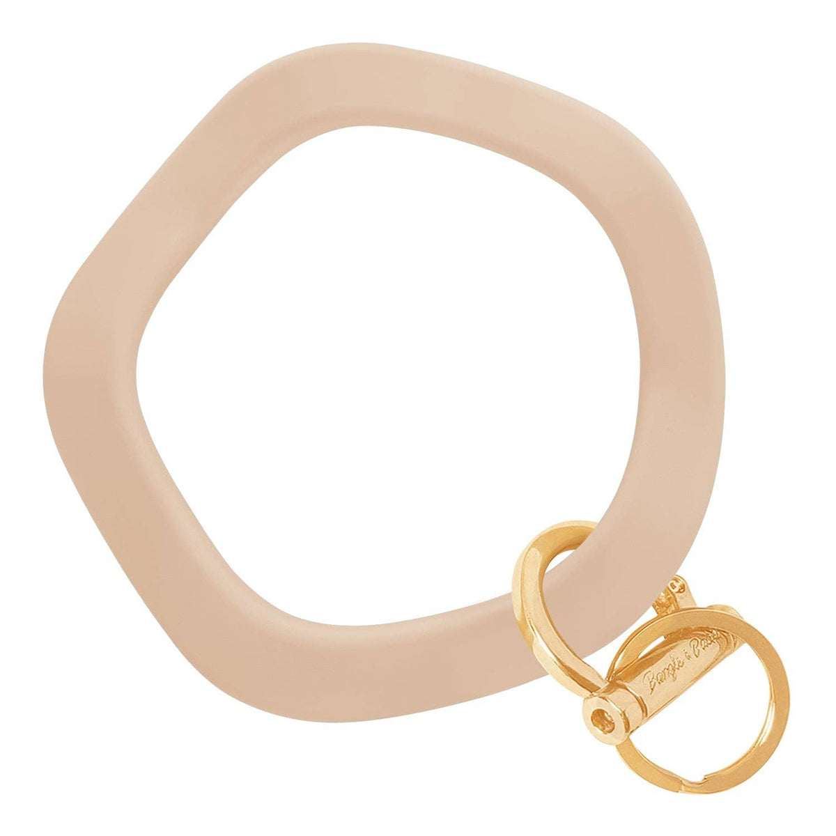 Wavy Bracelet Key Ring: Gold / Wavy - Oatmeal