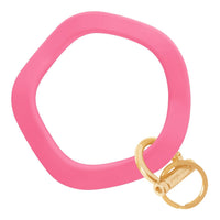 Wavy Bracelet Key Ring: Gold / Wavy - Coral