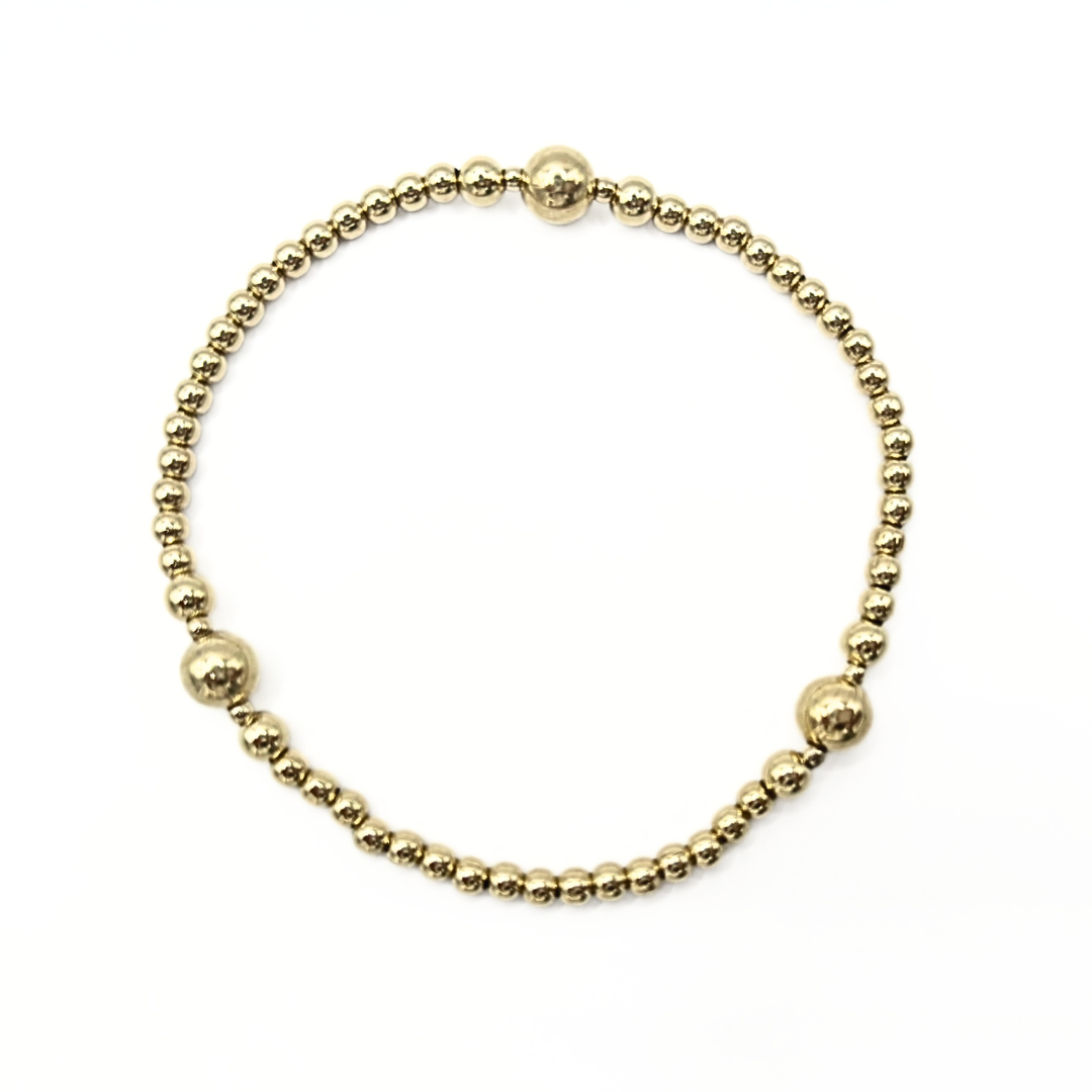 The Nantucket Collection 14k Gold- Filled Beaded Bracelets: 2mm6 / 6.5"