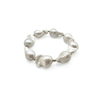 Big Baroque Pearl and Gold-Filled Beaded Bracelet - Waterproof!