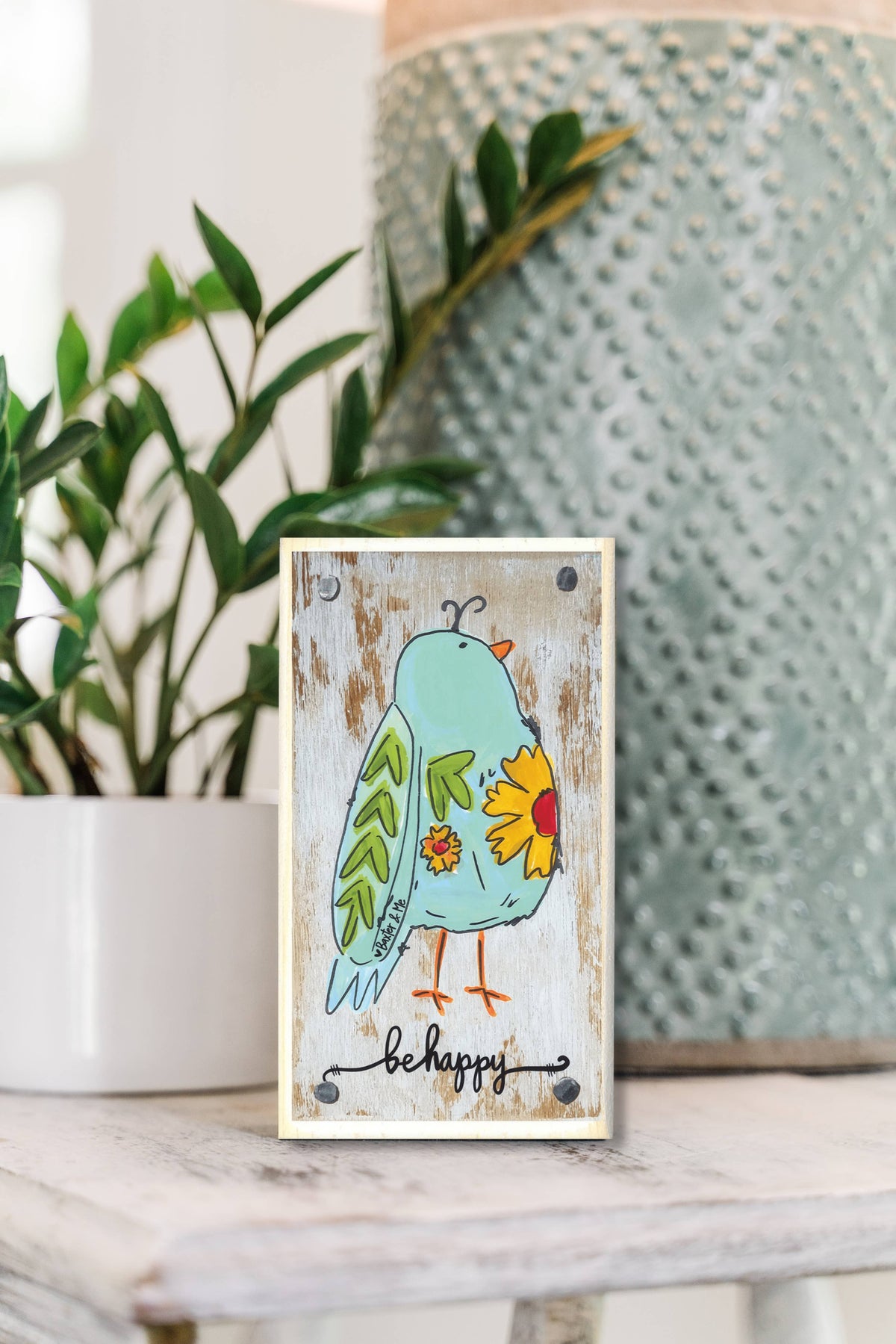 Be Happy Bird Happy Block