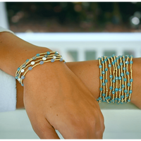 The Key West Gold-Filled and Waterproof Bracelet Collection: Blue / 7"