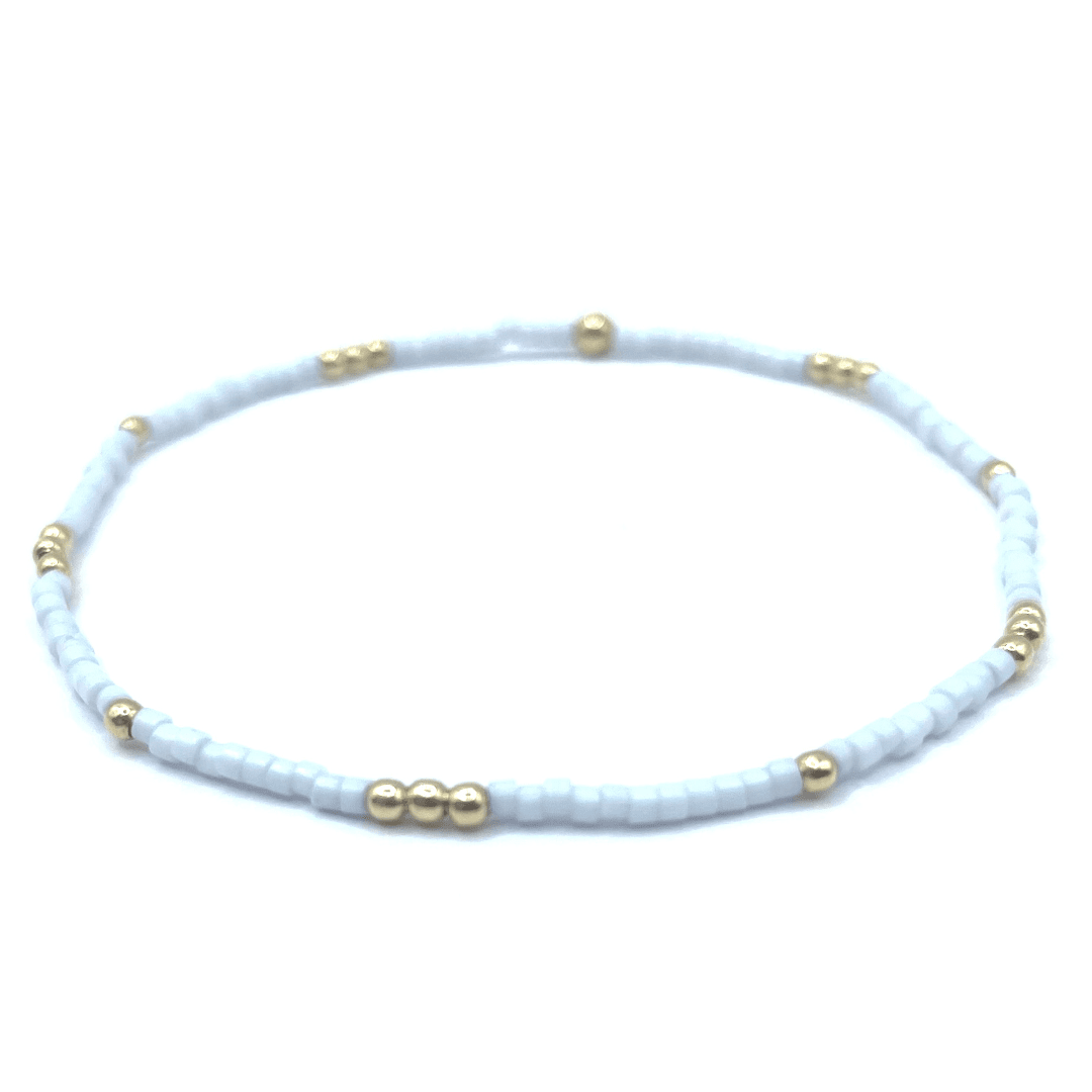 2mm Newport BLUE GRAY + Gold Filled Waterproof Bracelet: 7.0