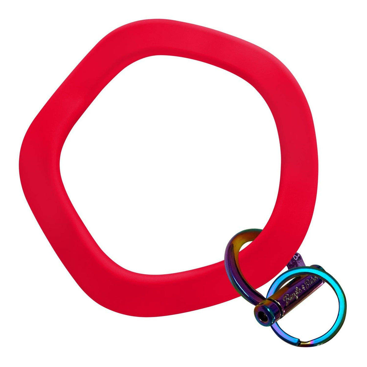 Wavy Bracelet Key Ring: Gold / Wavy - Bright Pink