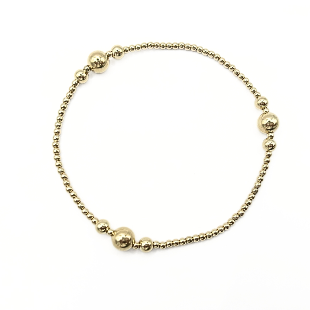 The Nantucket Collection 14k Gold- Filled Beaded Bracelets: 2mm6 / 6.5"