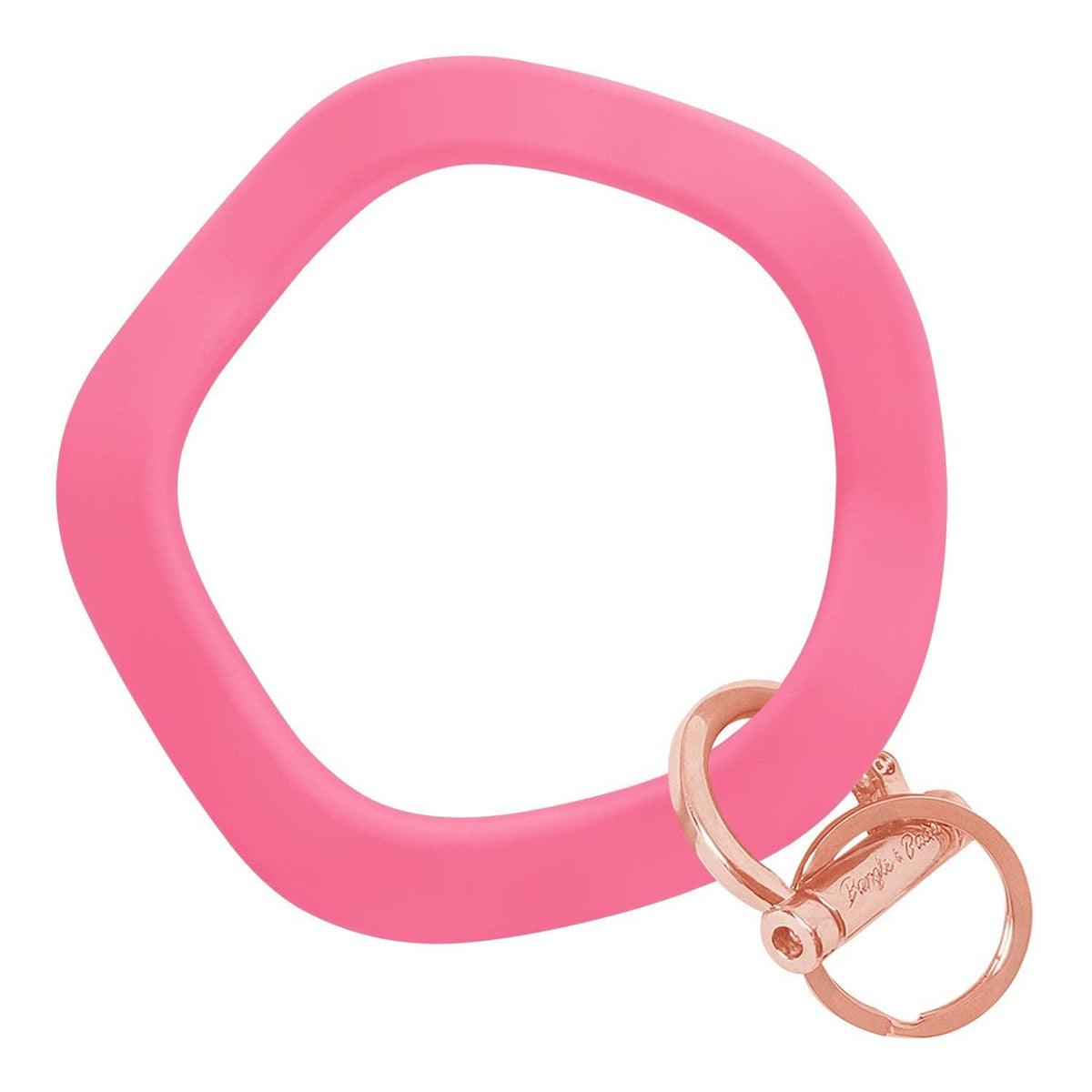 Wavy Bracelet Key Ring: Gold / Wavy - Oatmeal