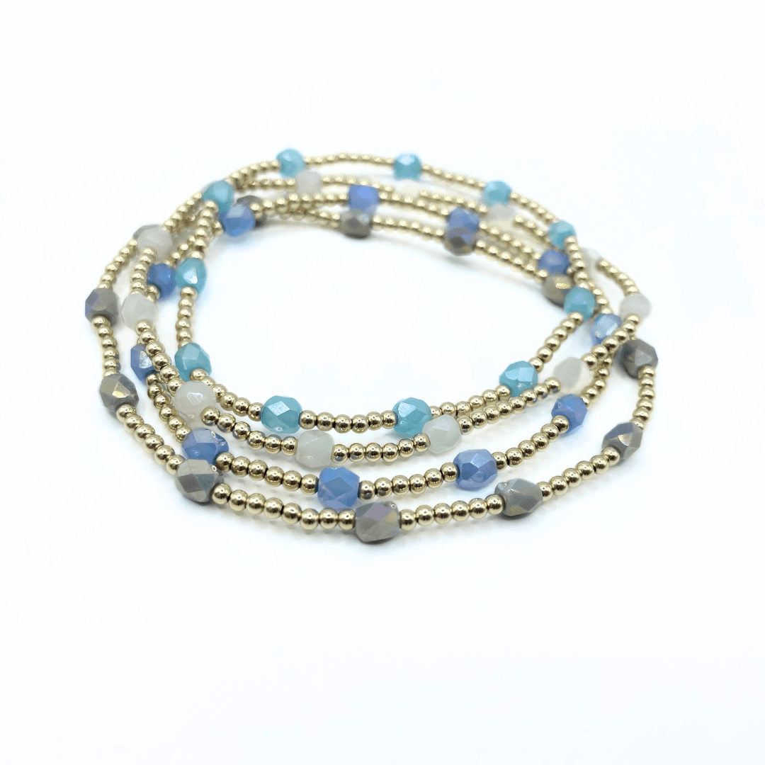 The Key West Gold-Filled and Waterproof Bracelet Collection: Turquoise / 7"