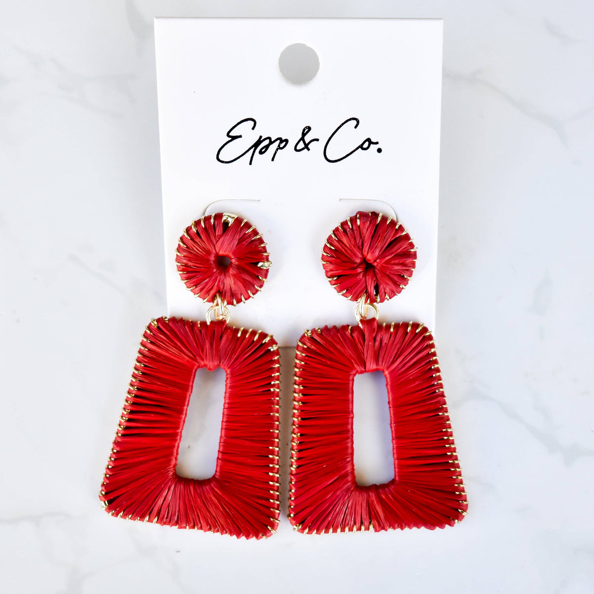 Red Bell Raffia Drops