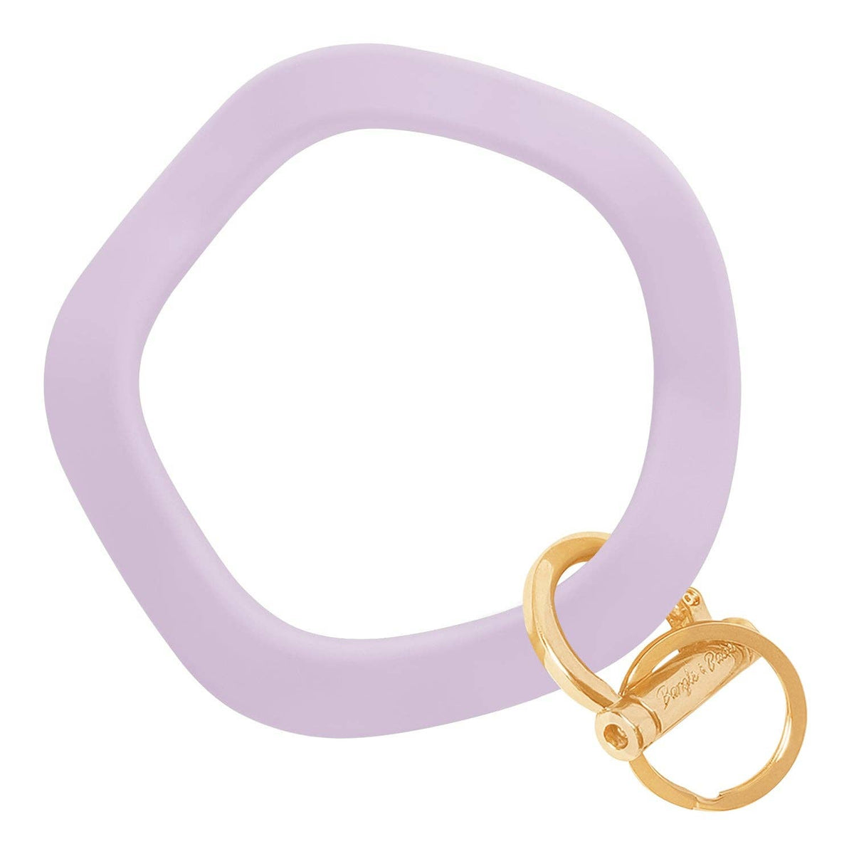 Wavy Bracelet Key Ring: Gold / Wavy - Pastel Lilac