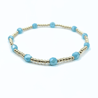 The Key West Gold-Filled and Waterproof Bracelet Collection: Turquoise / 7"