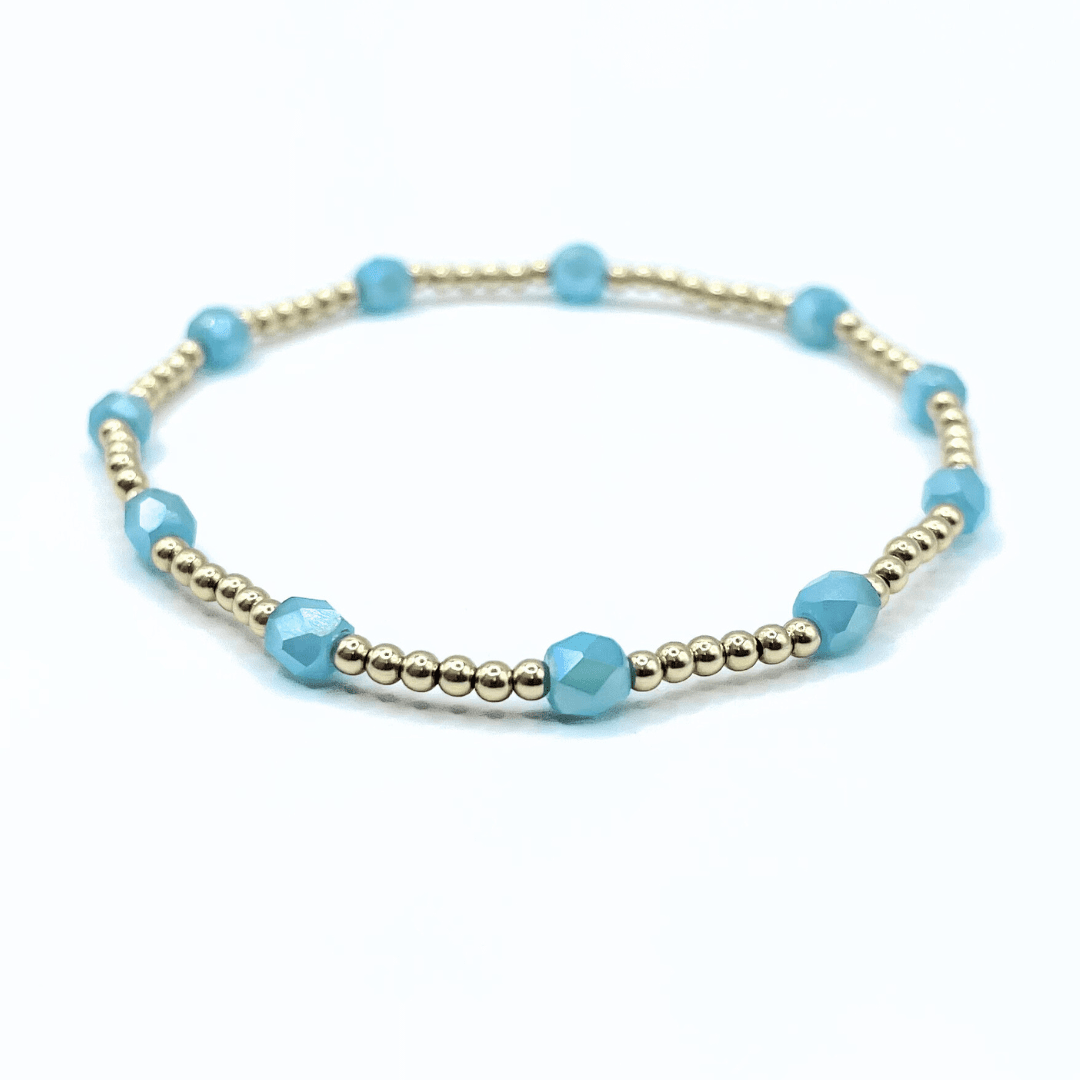 The Key West Gold-Filled and Waterproof Bracelet Collection: Blue / 7"