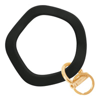 Wavy Bracelet Key Ring: Gold / Wavy - Black