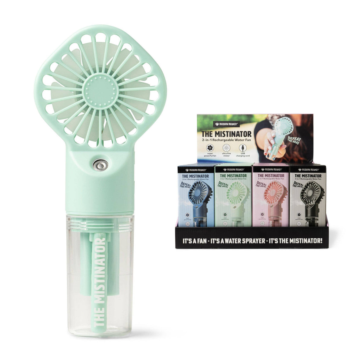 Modern Monkey The Mistinator 2-in-1 Rechargeable Water Fan
