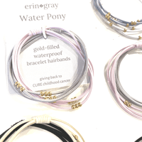 Gold Water Pony Waterproof Bracelet Hair Bands in Gray and White
