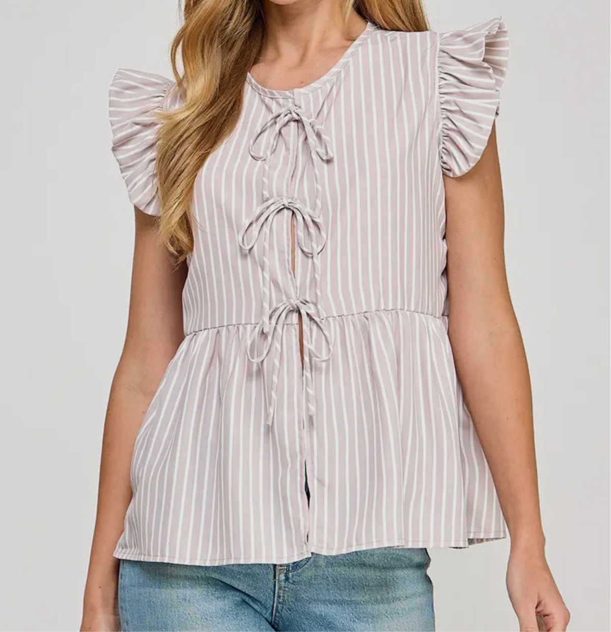 Stripe Bow Top