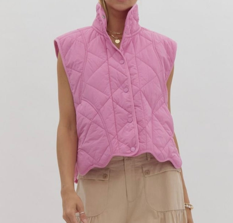Pink Scalloped Vest