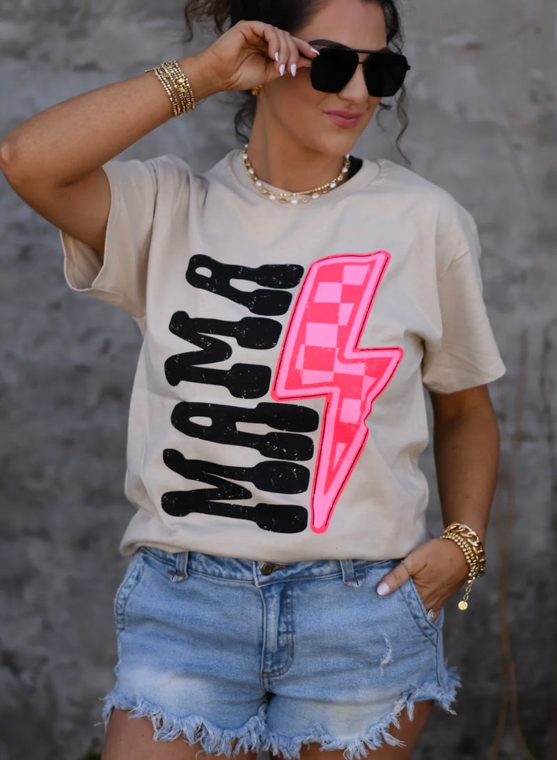 Neon Lightning Bolt Mama Tee