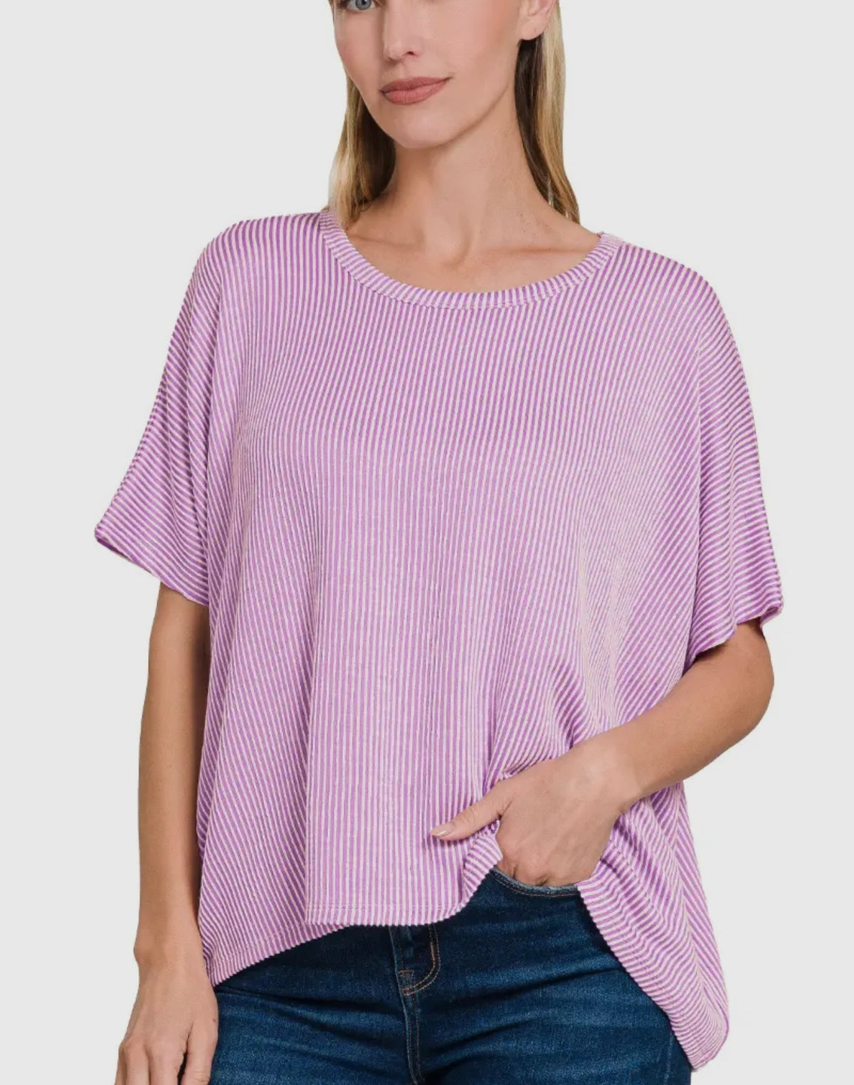 Basic ribbed purple