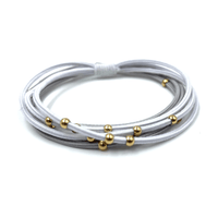 Gold Water Pony Waterproof Bracelet Hair Bands in Gray and White